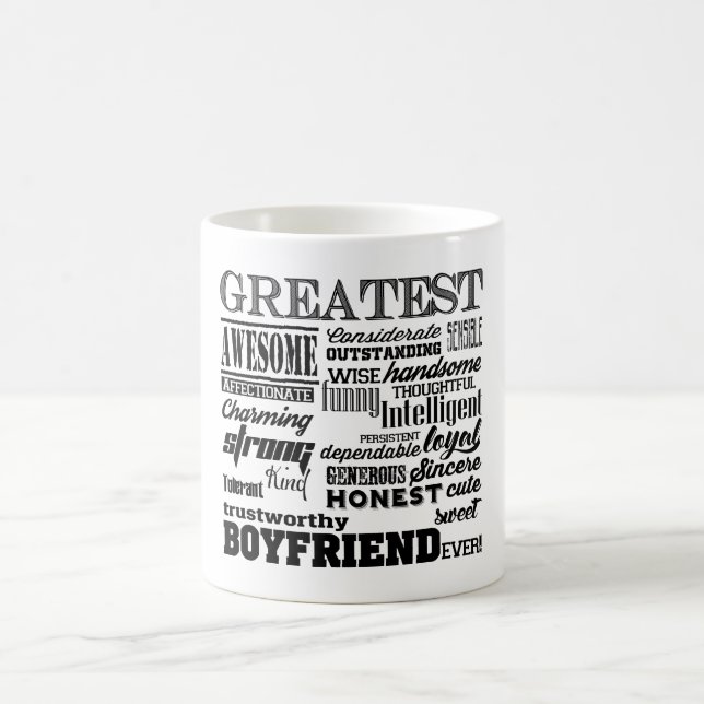 Greatest boyfriend ever sweet personalized coffee mug (Center)