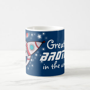 "Greatest BROTHER in the universe" navy blue mug