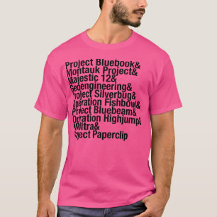 Greatest Conspiracies List Project Bluebook Ufo'S T-Shirt