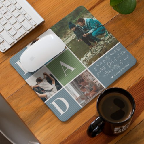 Greatest Dad  Color Block Photo Collage Mouse Pad