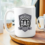 Greatest Dad Ever Modern Father's Day Gift Coffee Mug<br><div class="desc">World's greatest dad ever modern typography design in gray,  black and white,  bold and simple,  great custom gift for dad on father's day,  birthday,  etc.  
Custom it with your own words and color.</div>