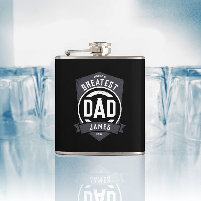 Greatest Dad Ever Modern Father's Day Gift Flask (Creator Uploaded)