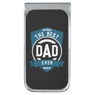 Greatest Dad Ever Modern Father's Day Gift Silver Finish Money Clip