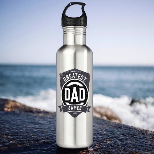 Greatest Dad Ever Modern Fathers Day Gift Stainless Steel Water Bottle