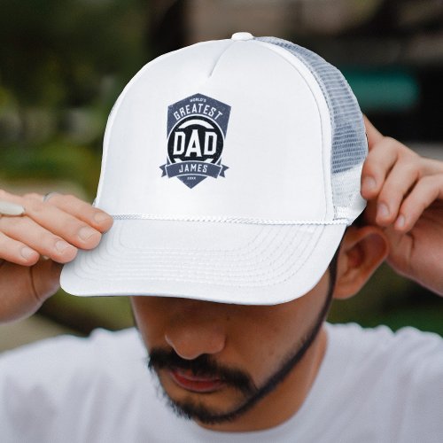 Greatest Dad Ever Modern Fathers Day Gift Trucker Hat