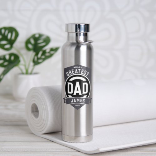 Greatest Dad Ever Modern Fathers Day Gift Water Bottle
