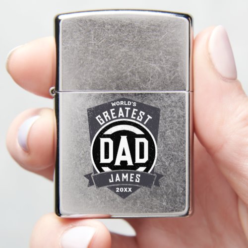 Greatest Dad Ever Modern Fathers Day Gift Zippo Lighter