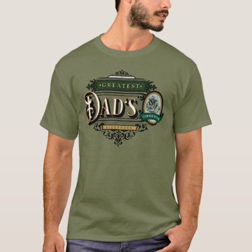 Greatest Dads Coffee House Retro Motorcycle Logo T_Shirt