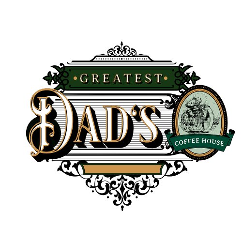 Greatest Dads Coffee House Retro Motorcycle Logo Travel Mug
