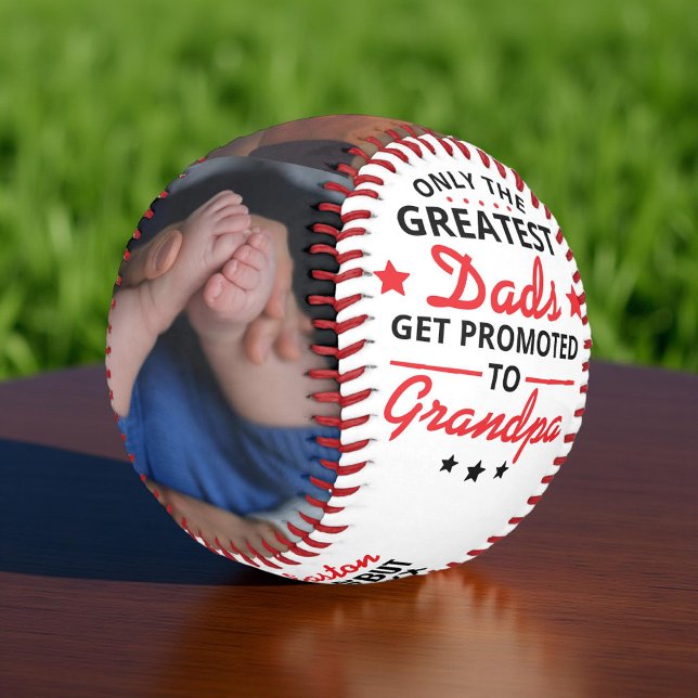 Greatest Dads Promoted to Grandpa Personalized Baseball (Creator Uploaded)