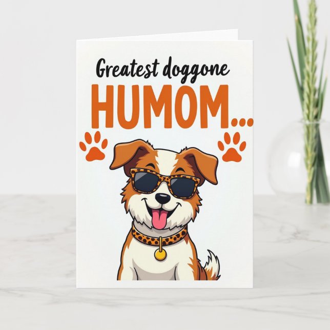 Greatest Dog Humom Portrait Card (Front)