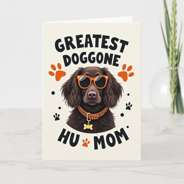 Greatest Dog Mom Dog Illustration Card (Front)