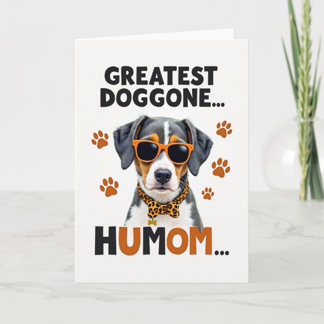 Greatest Dog Mom Doggy Portrait Card (Front)