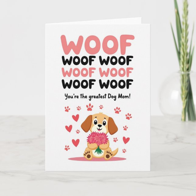 Greatest Dog Mom Floral Card (Front)