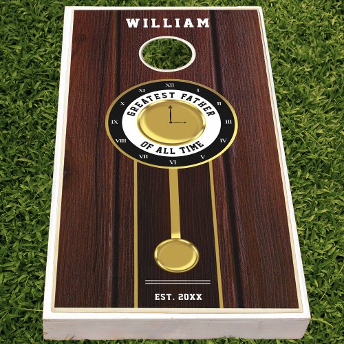 Greatest Father of all Time Grandfather Clock Cornhole Set