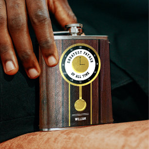 Greatest Father of all Time Grandfather Clock Flask