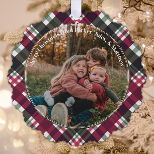 Greatest Gift is Family Christmas Photo Ornament Card