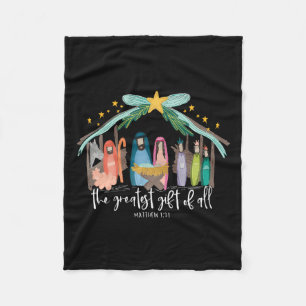 Greatest Gift Of All Jesus Christmas Christian Men Fleece Blanket