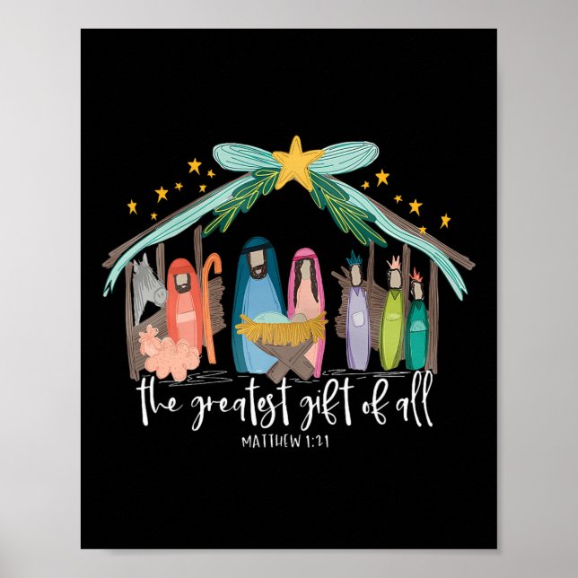 Greatest Gift Of All Jesus Christmas Christian Men Poster (Front)