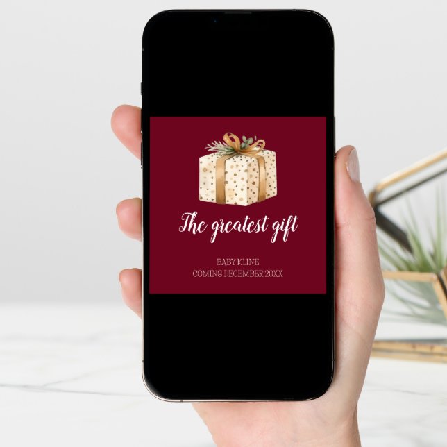 Greatest Gift Winter Photo Pregnancy Announcement (Front Digital)