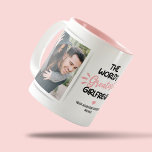 Greatest Girlfriend 2 Photo Two-Tone Coffee Mug<br><div class="desc">Cute girlfriend mug featuring 2 photos for you to replace with your own,  the saying "the world's greatest girlfriend",  a pink heart,  and your name.</div>