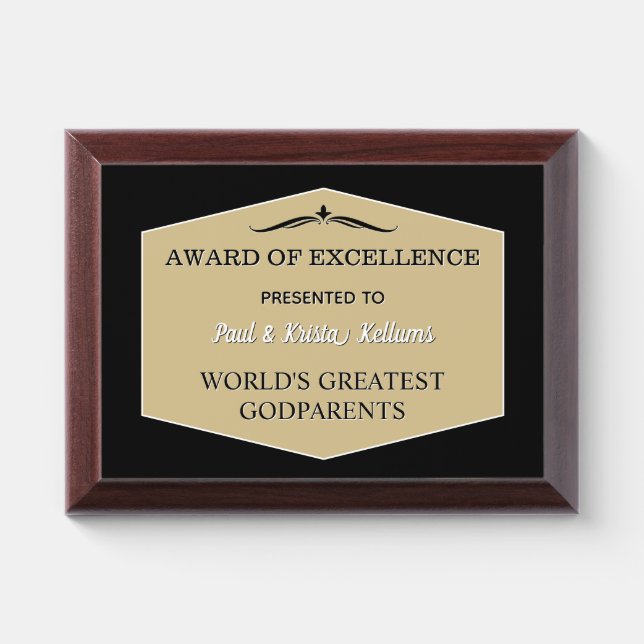 Greatest Godparents Award Plaque (Horizontal)