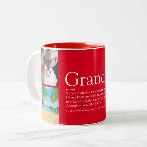 Greatest Grandpa Grandad Papa Definition Photo Red Two_Tone Coffee Mug