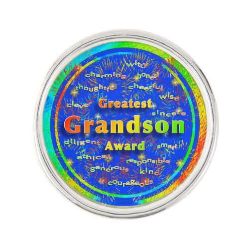 Greatest Grandson Award Fireworks Lapel Pin