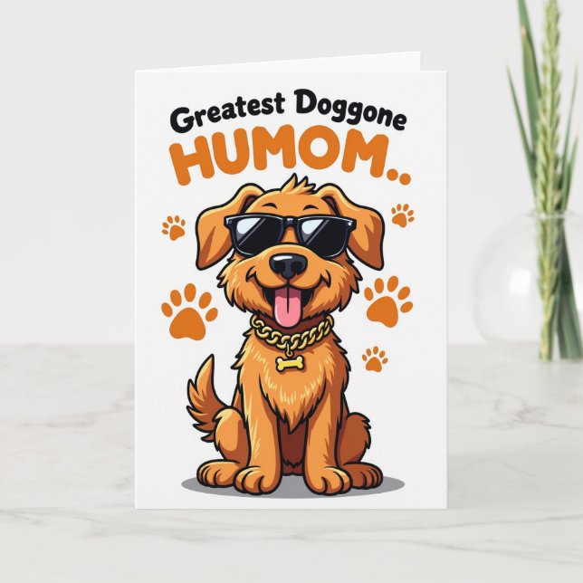 Greatest Humom Dog Illustration Card (Front)