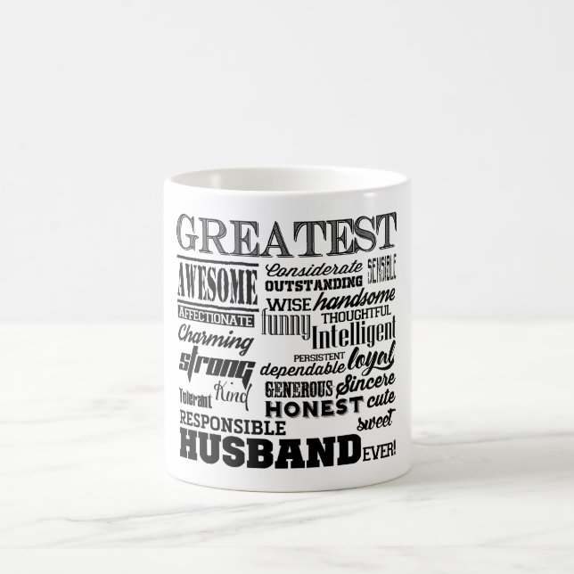 Greatest Husband ever sweet personalized Coffee Mug (Center)