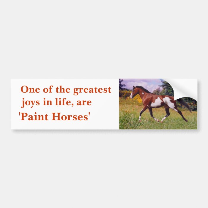 Greatest Joys Paint Horse Bumper Sticker
