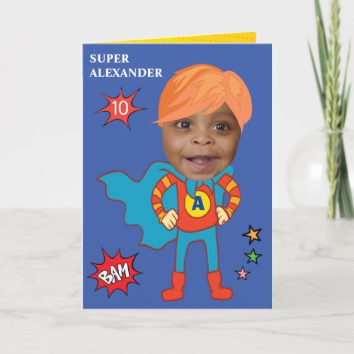 Greatest Kid Superhero Awesome Comic Birthday  Card