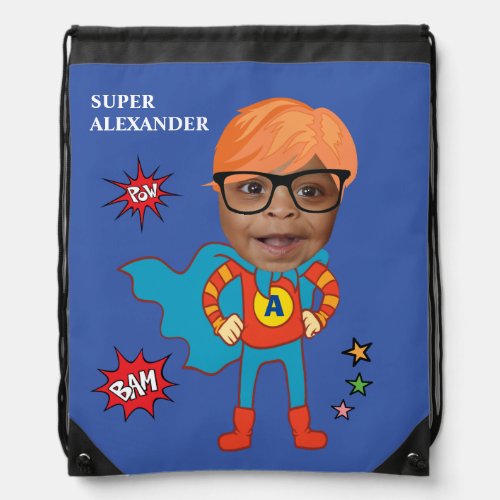 Greatest Kid Superhero Awesome Comic Birthday Drawstring Bag