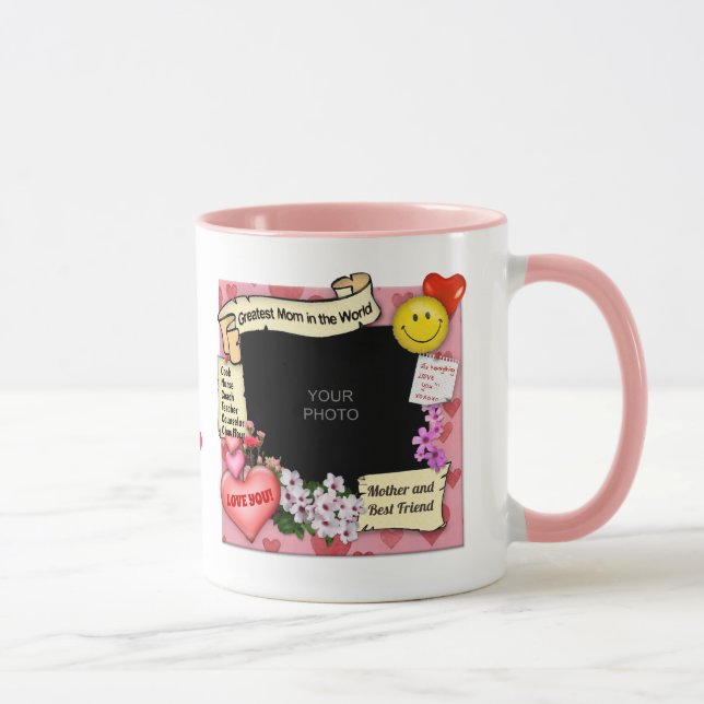 Greatest Mom (customizable) Photo Mug (Right)