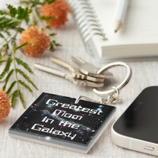Greatest Mom In The Galaxy Square Keychain