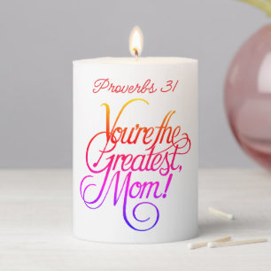 Greatest Mom Proverbs 31 Pillar Candle