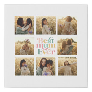 Greatest Mum multi photo elegant stylish Faux Canvas Print