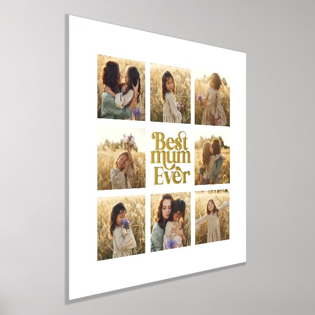 Greatest Mum multi photo elegant stylish Foil Prints (Laydown)