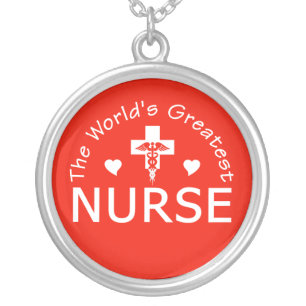 Greatest Nurse necklace, customizable Silver Plated Necklace