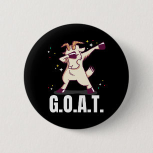 Greatest Of All Time G.o.a.t. Funny Goat Dab Danci Button
