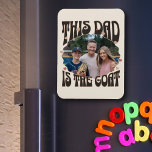 Greatest of All Time Goat Dad Photo Magnet<br><div class="desc">Photo gift for dad from his children or child to let him know he's the Greatest Of All Time! Fun retro design with trendy freeform typography, love hearts and vintage color palette. Use the personalization template to add your photo and adjust to perfection and then, feel free to change the...</div>