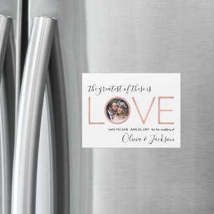 Greatest of These is Love Wedding Save the Date Magnetic Invitation