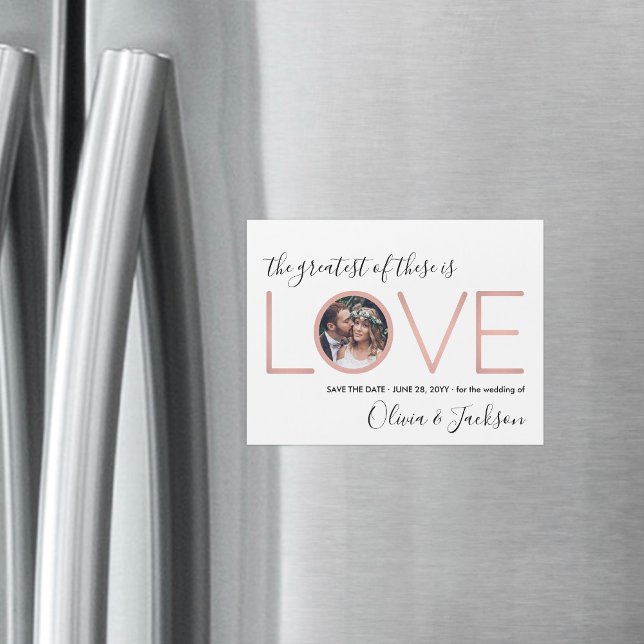 Greatest of These is Love Wedding Save the Date Magnetic Invitation (Creator Uploaded)