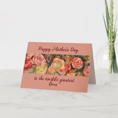 Greatest Oma Mothers Day DutchGerman Grandma Card