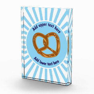 Greatest Pretzel in sunburst blue white - add text Acrylic Award