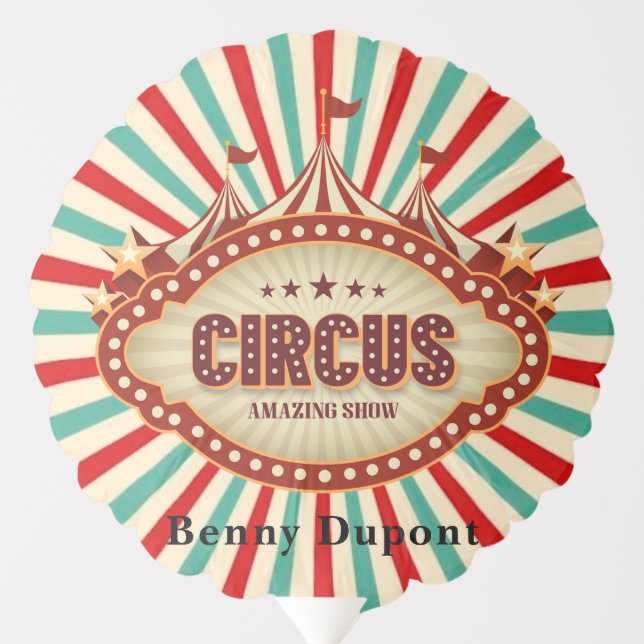Greatest Show On Earth Circus Kids Birthday Party Balloon (Front)