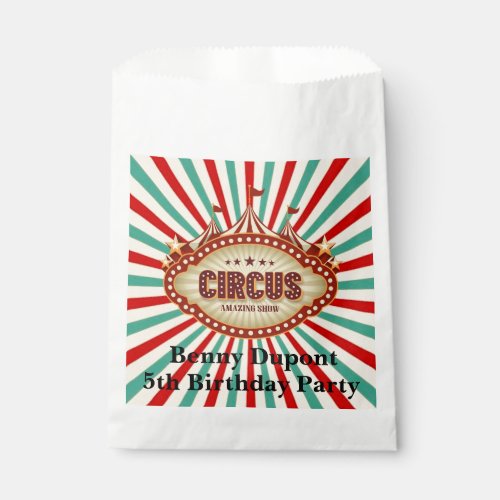 Greatest Show On Earth Circus Kids Birthday Party Favor Bag