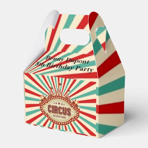 Greatest Show On Earth Circus Kids Birthday Party Favor Boxes