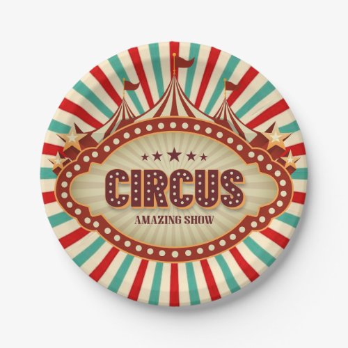 Greatest Show On Earth Circus Kids Birthday Party Paper Plates