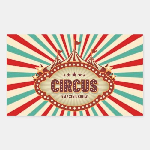 Greatest Show On Earth Circus Kids Birthday Party Rectangular Sticker